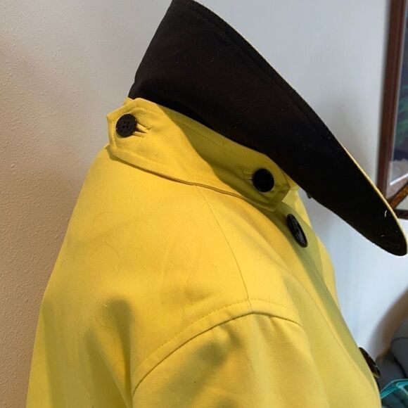 Lauren Ralph Lauren Cropped Trench Cropped double breast yellow black buttons L - Picture 4 of 16